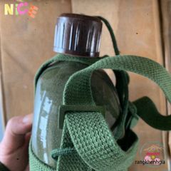 Bình Tông Nhôm Xanh Cổ Điển - Bi Động Du Lịch Hoài Cổ Cho Rượu và Nước - Phụ Kiện Chuyến Phượt Thú Vị