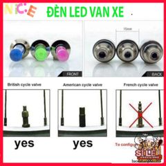 Bộ 2 Đèn LED Gắn Van Bánh Xe Đạp, Xe Máy, Ô Tô - Đèn Chiếu Sáng Màu Sắc Tùy Chọn, Tăng Cường An Toàn Ban Đêm
