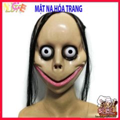 Mặt Nạ Kinh Dị Halloween Tóc Dài Hình Chữ V - Momo Hacker, Đồ Trang Trí Cosplay Đi Tiệc Ma Mị, Chất Liệu ABS Bền Bỉ