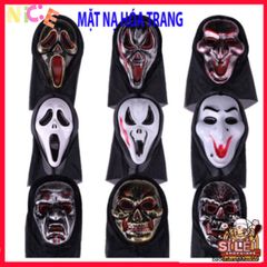 Mặt Nạ Kinh Dị Halloween Tóc Dài Hình Chữ V - Momo Hacker, Đồ Trang Trí Cosplay Đi Tiệc Ma Mị, Chất Liệu ABS Bền Bỉ