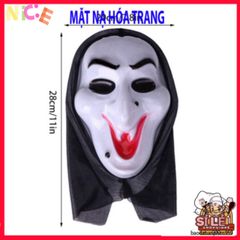Mặt Nạ Kinh Dị Halloween Tóc Dài Hình Chữ V - Momo Hacker, Đồ Trang Trí Cosplay Đi Tiệc Ma Mị, Chất Liệu ABS Bền Bỉ