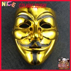 Mặt Nạ Hacker Vàng Bóng 2021 - Phụ Kiện Hóa Trang Độc Đáo Cho Tiệc Tùng, Halloween, và Lễ Hội