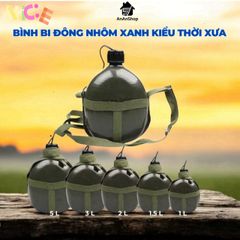 Bình Nước Nhôm Xanh Cổ Điển - Phụ Kiện Dã Ngoại Siêu Nhẹ, Thiết Kế Tiện Lợi, Đựng Nước Lạnh, Leo Núi, Cắm Trại, Phượt