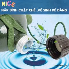Bình Nước Nhôm Xanh Cổ Điển - Phụ Kiện Dã Ngoại Siêu Nhẹ, Thiết Kế Tiện Lợi, Đựng Nước Lạnh, Leo Núi, Cắm Trại, Phượt
