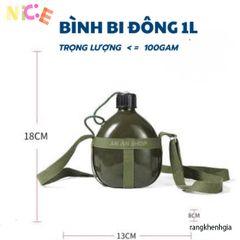 Bình Nước Nhôm Xanh Cổ Điển - Phụ Kiện Dã Ngoại Siêu Nhẹ, Thiết Kế Tiện Lợi, Đựng Nước Lạnh, Leo Núi, Cắm Trại, Phượt