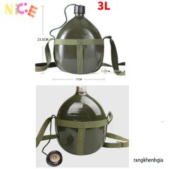 Bình Nhôm 3 Lít Bi Đông Cổ Điển - Bình Nước Du Lịch Nhẹ, Chống Rỉ Sét, An Toàn và Tiện Lợi cho Mọi Hoạt Động Ngoài Trời