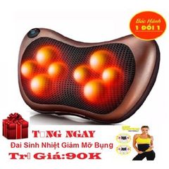 Combo 3 Gối Massage Hồng Ngoại 8 Bi - Thiết Bị Massage Trị Liệu Gọn Nhẹ, Đỏ Thẫm, Giảm Đau, Thư Giãn Tại Nhà