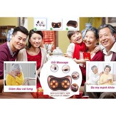 Gối Massage Hồng Ngoại Nhật Bản Kazuko 8 Bi - Thiết Bị Massage Toàn Thân Nhiệt, Giảm Đau Cổ Vai Gáy, Di Động, Thoải Mái