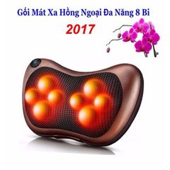 Gối Massage Hồng Ngoại Đa Năng 8 Bi - Công Nghệ Nhật Bản, Thư Giãn Toàn Thân, Dùng Tại Nhà và Xe Hơi, Tặng Đầu Cắm Sạc