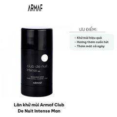 Lăn khử mùi Armaf Club De Nuit Intense Man - Chính hãng Dubai, Hương thơm nam tính, Khử mùi hiệu quả và bền lâu, Quà tặng hoàn hảo cho phái mạnh