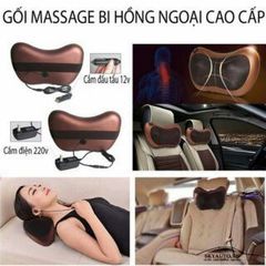 Gối Massage Hồng Ngoại 8 Bi 3D - Gối Trị Liệu Đa Năng Cho Cổ, Lưng, Eo, Hỗ Trợ Giảm Đau Thần Kinh Tọa, Thư Giãn Tại Nhà và Ô Tô