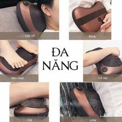 Gối Massage Hồng Ngoại 8 Bi 3D - Gối Trị Liệu Đa Năng Cho Cổ, Lưng, Eo, Hỗ Trợ Giảm Đau Thần Kinh Tọa, Thư Giãn Tại Nhà và Ô Tô