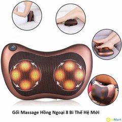 Gối Massage Hồng Ngoại Cao Cấp 8 Bi - Chức Năng Sưởi Nóng, Giảm Đau Cơ, Thoải Mái Khi Lái Xe, Thư Giãn Toàn Thân