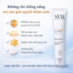 Kem Chống Nắng Mờ Nám SVR Clairial SPF50+ - Dưỡng Da Sáng Mịn, Giảm Đốm Đen, cho Da Nhạy Cảm - 40ml
