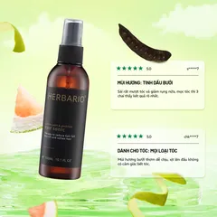 Nước xịt dưỡng tóc tinh dầu Vỏ Bưởi Pomelo và Bồ Kết Herbario 100ml - Chăm sóc tóc mềm mượt, nuôi dưỡng từ gốc đến ngọn