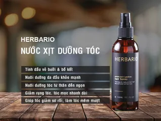 Nước xịt dưỡng tóc tinh dầu Vỏ Bưởi Pomelo và Bồ Kết Herbario 100ml - Chăm sóc tóc mềm mượt, nuôi dưỡng từ gốc đến ngọn