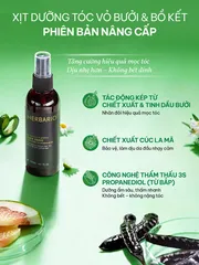 Nước xịt dưỡng tóc tinh dầu Vỏ Bưởi Pomelo và Bồ Kết Herbario 100ml - Chăm sóc tóc mềm mượt, nuôi dưỡng từ gốc đến ngọn