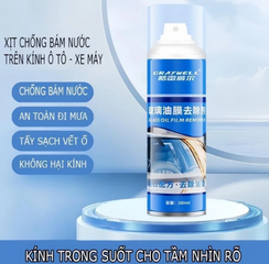 Bình Xịt Nano Tẩy Màng Dầu & Ố Kính Xe Hơi GRAYWELL 280ml - Sạch trong 3 phút, Chống Bám Bụi, Bảo Vệ Kính Ô Tô