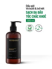 Dầu Gội Bưởi & Bồ Kết Herbario 300ml - Giảm Rụng Tóc, Làm Sạch Dịu Nhẹ, Nuôi Dưỡng Tóc Khỏe Mạnh