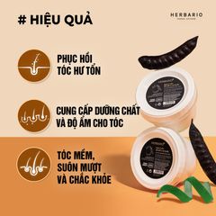 Kem ủ tóc bồ kết & vỏ bưởi Herbario 200ml - Dưỡng ẩm & nuôi dưỡng tóc mềm mại, óng ả tự nhiên, thuần chay.