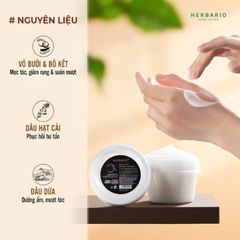 Kem ủ tóc bồ kết & vỏ bưởi Herbario 200ml - Dưỡng ẩm & nuôi dưỡng tóc mềm mại, óng ả tự nhiên, thuần chay.
