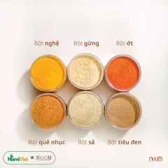 Bột ớt Noom 100% ớt sừng chín đỏ tự nhiên, hũ gia vị thảo dược cho món ăn thêm cay và màu sắc hấp dẫn, 45g/100g
