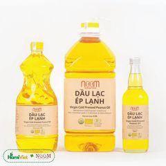 Dầu lạc ép lạnh Noom 500ML / 1.9L - 100% từ lạc hữu cơ, không tinh luyện, dầu nguyên chất, dùng chiên xào an toàn, chọn lựa cho sức khỏe