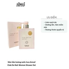 Sữa Tắm Hương Nước Hoa Armaf Club De Nuit Woman Shower Gel 360ml - Dưỡng Ẩm, Làm Mềm Da, Hương Thơm Quyến Rũ cho Nữ