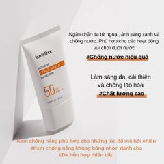 Kem Chống Nắng Innisfree Triple Shield SPF 50 - Bảo Vệ Da Toàn Diện, Dưỡng Ẩm, Chống Nắng Hiệu Quả, Phù Hợp Với Da Nhạy Cảm