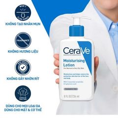 Sữa Dưỡng Ẩm CeraVe Moisturising Lotion 236ml - Dành Cho Da Thường, Da Khô và Rất Khô - Chăm Sóc Da Cao Cấp Chính Hãng