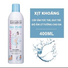 Xịt Khoáng Evoluderm 400ml - Sản Phẩm Chăm Sóc Da Chính Hãng Từ Pháp, Cung Cấp Độ Ẩm Nhanh Chóng Và Làm Dịu Da, Phù Hợp Với Mọi Loại Da