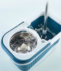 Bộ Lau Nhà Tự Vắt Xoay 360 Độ Inox Bánh Xe - Tặng Kèm Bông Lau Siêu Thấm, Dễ Dàng Vệ Sinh Sàn Gạch, Gỗ, Dưới Gầm Tủ