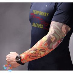 Găng Tay Hình Xăm 3D Tatoo - Bộ Đôi Phong Cách Cá Tính, Chống Nắng, Chất Liệu Co Giãn Cho Nam Nữ