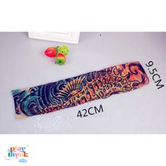 Găng Tay Hình Xăm 3D Tatoo - Bộ Đôi Phong Cách Cá Tính, Chống Nắng, Chất Liệu Co Giãn Cho Nam Nữ