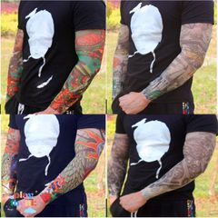 Găng Tay Hình Xăm 3D Tatoo - Bộ Đôi Phong Cách Cá Tính, Chống Nắng, Chất Liệu Co Giãn Cho Nam Nữ