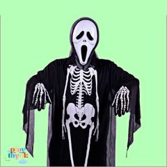 Bộ hóa trang Halloween - Áo choàng và mặt nạ ma xương cho nam nữ JKZ21 - Set hoàn hảo cho tiệc hóa trang