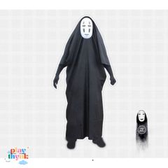 Bộ Hóa Trang Áo Choàng Đen Bí Ẩn Kèm Mặt Nạ Vô Diện VBJ80 - Trang Phục Halloween Cho Trẻ Em & Người Lớn