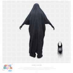 Bộ Hóa Trang Áo Choàng Đen Bí Ẩn Kèm Mặt Nạ Vô Diện VBJ80 - Trang Phục Halloween Cho Trẻ Em & Người Lớn