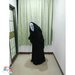 Bộ Hóa Trang Áo Choàng Đen Bí Ẩn Kèm Mặt Nạ Vô Diện VBJ80 - Trang Phục Halloween Cho Trẻ Em & Người Lớn