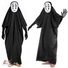 Bộ Trang Phục Cosplay Ma Vô Diện Spirited Away - Mặt Nạ và Găng Tay Độc Đáo cho Fan Anime