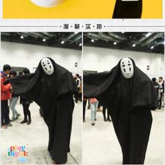 Bộ Trang Phục Cosplay Ma Vô Diện Spirited Away - Mặt Nạ và Găng Tay Độc Đáo cho Fan Anime