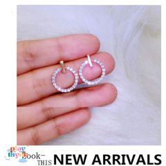 Bông Tai Vòng Phong Cách Nữ J6 - Set Trang Sức Độc Đáo Bằng Bạc S925 và Vàng Trắng 18K, Chống Dị Ứng và Oxy Hóa