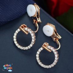 Bông Tai Vòng Phong Cách Nữ J6 - Set Trang Sức Độc Đáo Bằng Bạc S925 và Vàng Trắng 18K, Chống Dị Ứng và Oxy Hóa