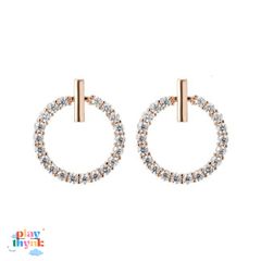 Bông Tai Vòng Phong Cách Nữ J6 - Set Trang Sức Độc Đáo Bằng Bạc S925 và Vàng Trắng 18K, Chống Dị Ứng và Oxy Hóa