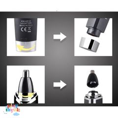 Máy Cắt Lông Mũi Kemei KM-6512 - Thiết Kế An Toàn, Tiện Dụng & Massage Mũi - Giải Pháp Hoàn Hảo Cho Vẻ Ngoài Bạn