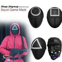 Mặt Nạ Cosplay Squid Game - Biến Hóa Nhân Vật Lính Hình Tròn, Tam Giác, Vuông Cho Halloween và Tiệc Tùng, Quà Tặng Tuyệt Vời