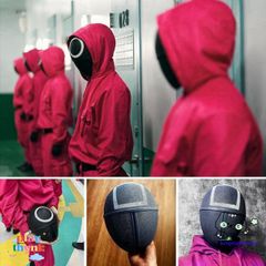 Mặt Nạ Cosplay Squid Game - Biến Hóa Nhân Vật Lính Hình Tròn, Tam Giác, Vuông Cho Halloween và Tiệc Tùng, Quà Tặng Tuyệt Vời
