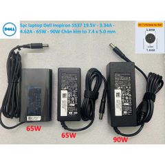 Sạc Laptop Dell 19.5V 4.62A 90W Chân Kim To 7.4mm x 5.0mm - Phụ Kiện Chính Hãng Giá Rẻ, Tương Thích với Nhiều Dòng Inspiron, Latitude, Vostro