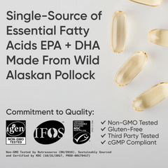 Viên Uống Dầu Cá Omega-3 Sports Research Alaskan Triple Strength 60 Viên - Hỗ Trợ Sức Khỏe Tim Mạch, Não Bộ, Hàng Chính Hãng Mỹ