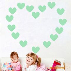 Giấy Dán Tường Phát Sáng Hình Trái Tim - Decal Tường PVC Phát Quang Cho Phòng Ngủ và Phòng Trẻ Em, Bền, An Toàn, Đẹp Mê Hồn